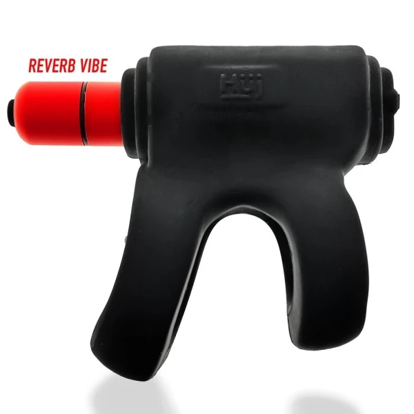 Cock Rings:  Hunkyjunk Revhammer Cock & Shaft Ring With Bullet Vibrator Tar Ice