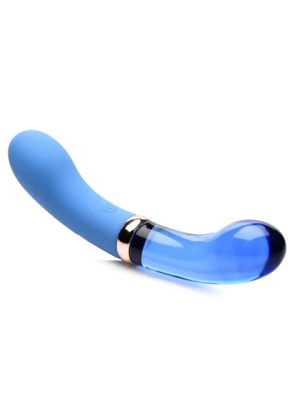 Prisms Bleu Dual Ended Silicone and Glass G-Vibe