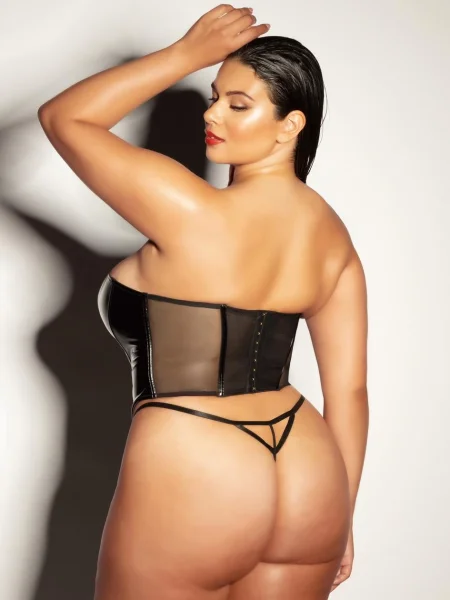 Oh La La Cheri Black Rider Vinyl Zip Front Corset
