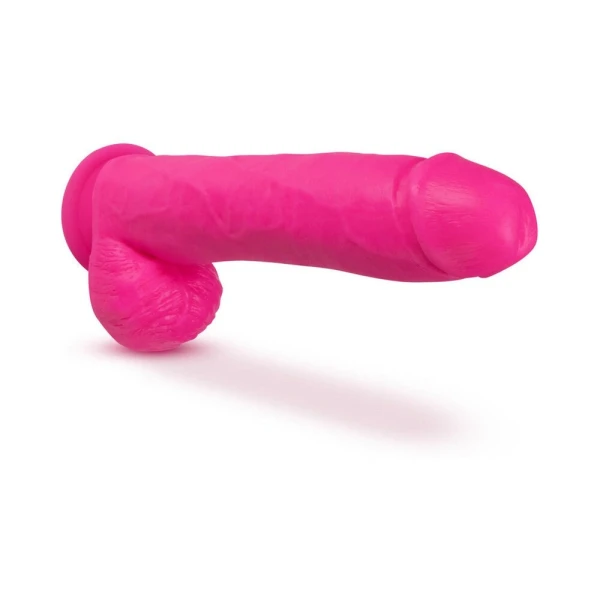 Neo Elite - 11-inch Silicone Dual-density Cock With Balls - Neon Pink
