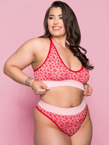 Lovehoney Mindful Pink Leopard Print Seamless Bra Set