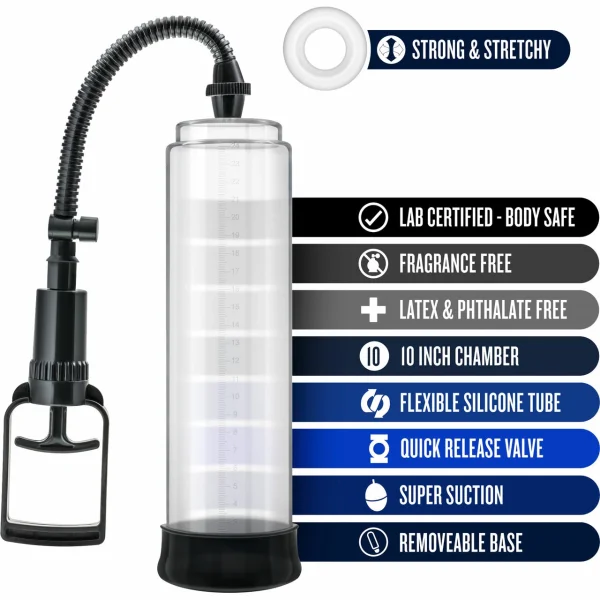 Performance VX5 Male Enhancement Penis Pump System With Realistic Sleeve By Blush - Clear