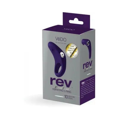 Cock Rings Vedo Rev Rechargeable Vibrating C ring Purple
