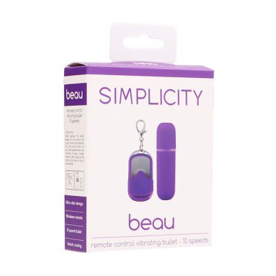Beau Slim Remote Control Vibrating Egg Purple