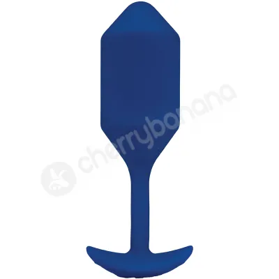 B Vibe Vibrating Snug Plug XL 6 4 Blue Weighted Silicone Butt Plug