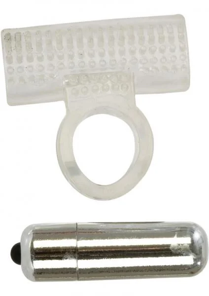 Basic Essentials Vibrating Action Enhancer With Removable Stimulator Clear