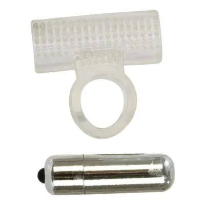Basic Essentials Vibrating Action Enhancer With Removable Stimulator Clear