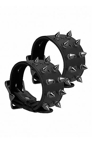 Ouch! Skulls And Bones Handcuffs With Spikes Black