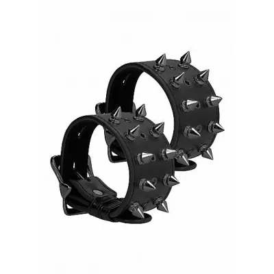 Ouch Skulls And Bones Handcuffs With Spikes Black