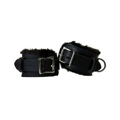 Strict Leather Premium Fur Lined Cuffs Black Wrist