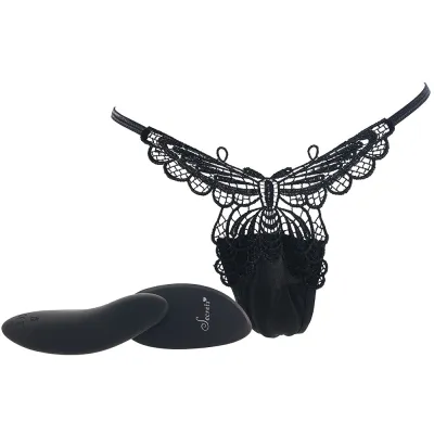 Black Butterfly Thong Remote Panty Vibe