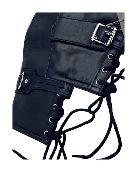 Bound X Calfskin Restraint Mittens - Black