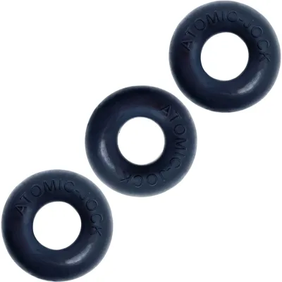 Oxballs Ringer Stretchy Cock Ring Set of 3 Night Black