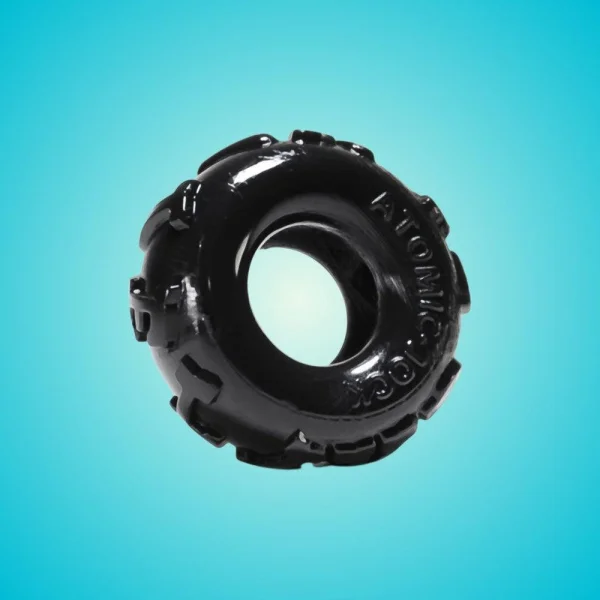 Jelly Bean Rubber Cock Ring - Black