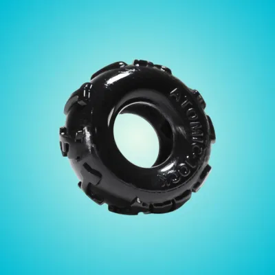 Jelly Bean Rubber Cock Ring Black