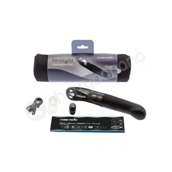 Cascade Ripple Twilight Black Self Lubricating Vibrator