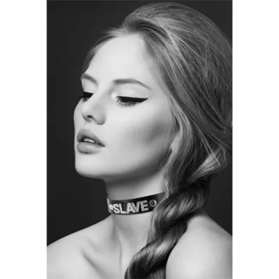 Bijoux Pour Toi Strass Slave Bovine Leather Necklace
