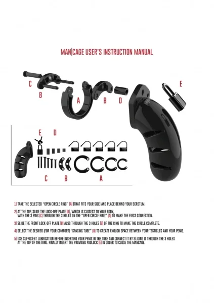 Mancage Model 05 - Chastity - 5.5in - Cock Cage - Black