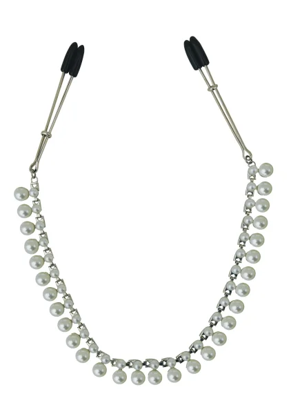 Midnight Pearl Chain Nipple Clips By Sportsheets