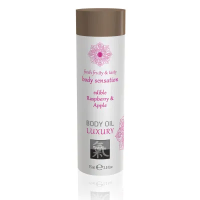 Shiatsu Luxury Body Oil Edible Raspberry And Apple 75ml Oil Based