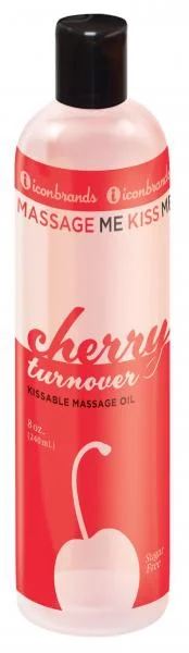 Massage Me Kiss Me Kissable Massage Oil Sugar Free Cherry Turnover 8 Ounce