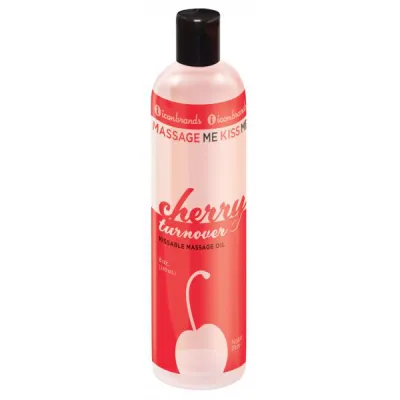 Massage Me Kiss Me Kissable Massage Oil Sugar Free Cherry Turnover 8 Ounce