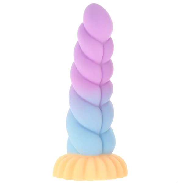 Unicorn Curvy Bumpy 8.3" Silicone Suction Cup Dildo By Creature Cocks