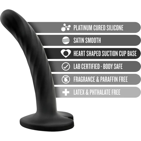 Blush Temptasia Twist Silicone Suction Cup Dildo with Heart-Shaped Base