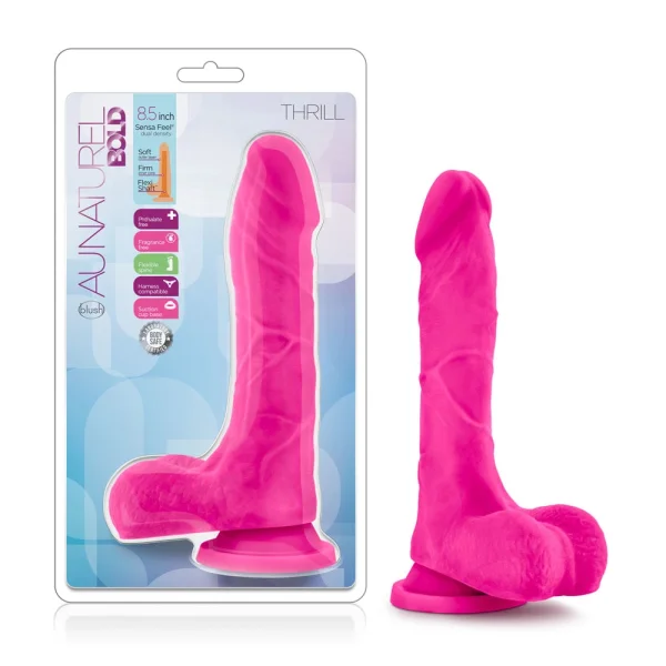 Au Naturel Bold Thrill 8.5 Inch Sensa Feel Dual Density Dildo By Blush - Pink