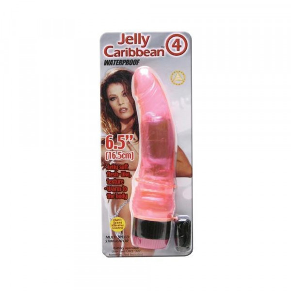 Waterproof Jelly Caribbean #4 Vibrator - Pink