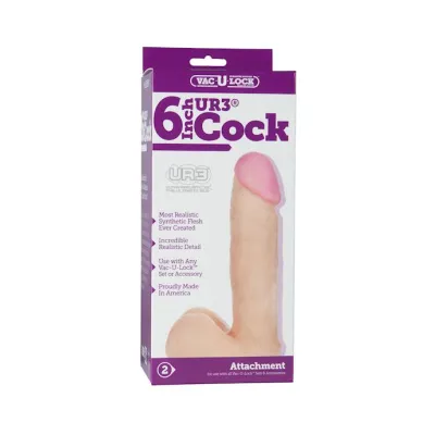 Vac u lock 6 Inch Ur3 Dildo White 6 Inch