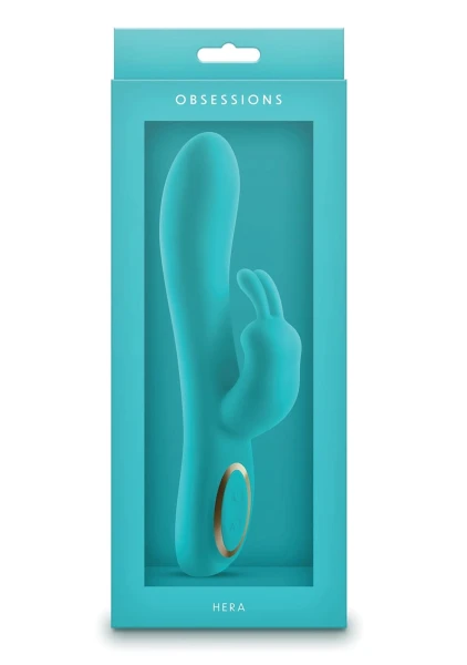 Obsessions Hera Rechargeable Silicone Waterproof Rabbit Vibrator - Dark Green