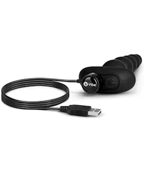 B-vibe Cinco Rechargeable Remote Control Anal Beads - Black - 8.2 Inch — image 5 of 8