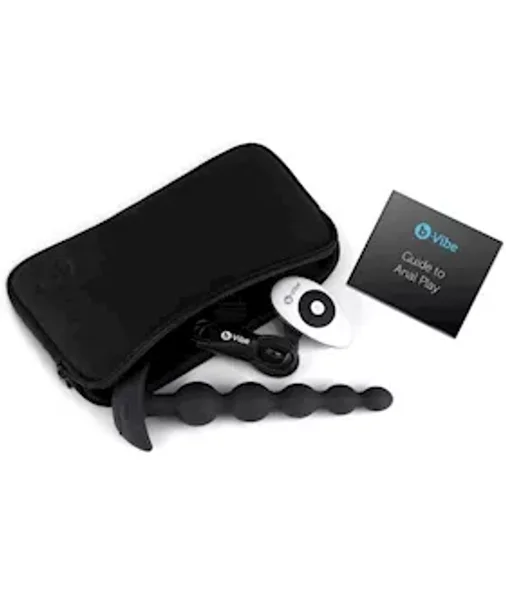 B-vibe Cinco Rechargeable Remote Control Anal Beads - Black - 8.2 Inch — image 2 of 8