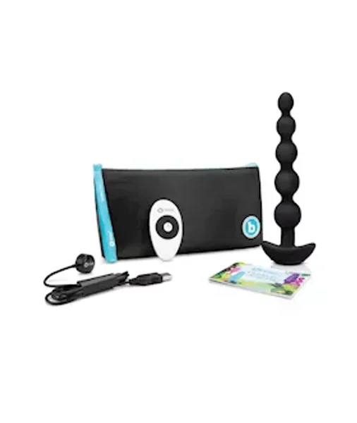 B-vibe Cinco Rechargeable Remote Control Anal Beads - Black - 8.2 Inch — image 4 of 8
