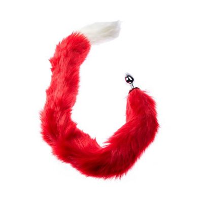 Kink Range Tail Butt Plug 2 9 Inches Red white 2 9 Inch