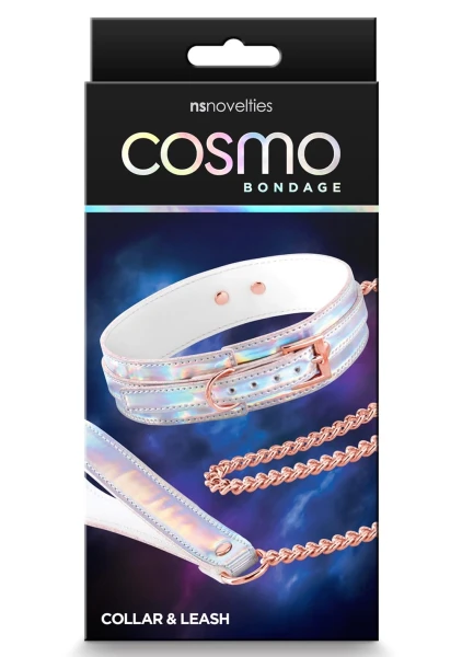 Cosmo Bondage Collar And Leash By NS Novelties - Rainbow