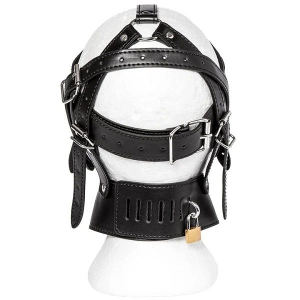 Bondara Edge Pipe Down PVC Bondage Hood with Lockable Zip Mouth