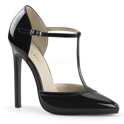 5 inches Heel T Strap d Orsay Pointed Toe Pump