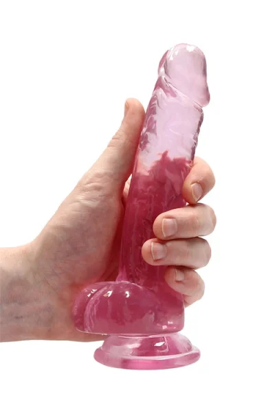 RealRock Crystal Clear - 7.4" Realistic Dildo with Balls & Suction Cup Base