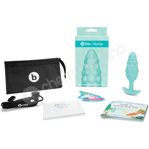 B-Vibe Zoe Ligon Collection Blue Bump Texture Vibrating Anal Plug