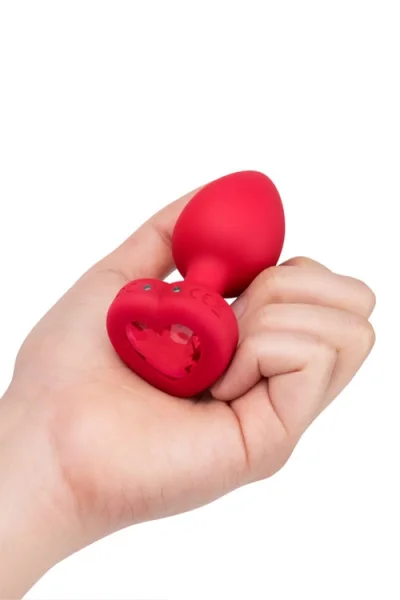 B-Vibe Scarlet Heart 4.1" Large Vibrating Butt Plug