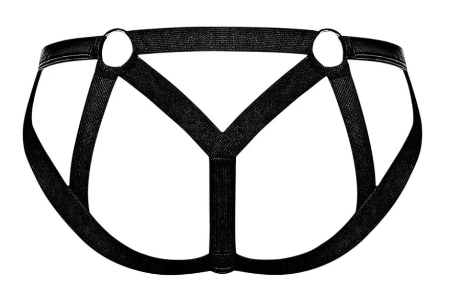 Cage Matte Strappy Ring Jock - L- XL - Black