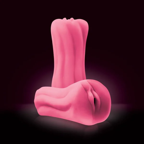 Firefly Yoni Stroker Silicone Glow-In-The-Dark Penis Masturbator - Pink