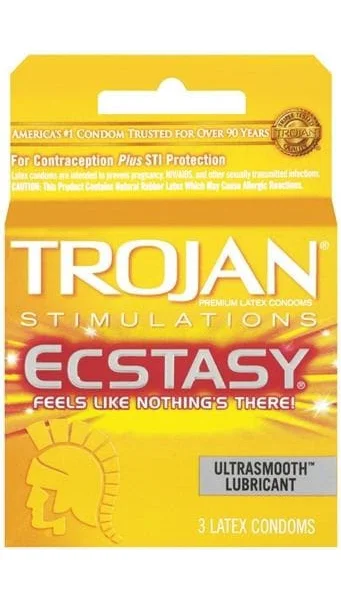 Trojan Ultra Ribbed Ecstasy - 3 Pack