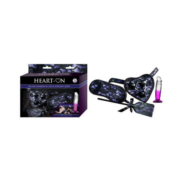 Heart-on Deluxe Harness Kit With Straight Dong Purple