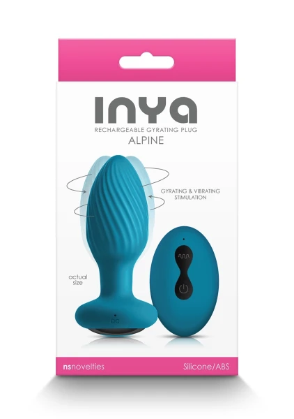 Inya Alpine Rechargeable Silicone Anal Plug With Remote - Purple