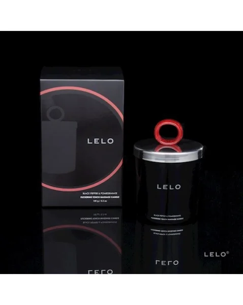 Lelo Black Pepper & Pomegranate Massage Candle - White - 150g