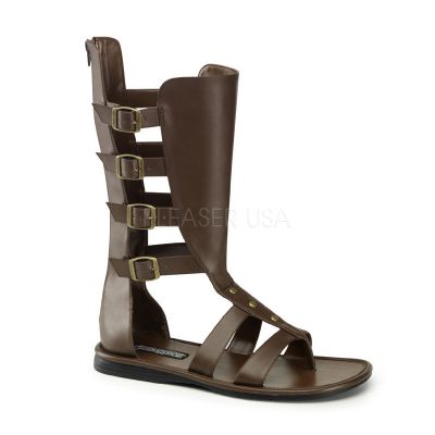 SPARTAN 105 4 Buckle Strap Calf High Gladiator Roman Sandal