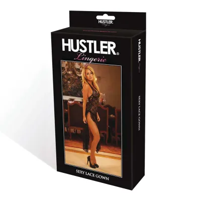Hustler Sexy Lace Gown Black